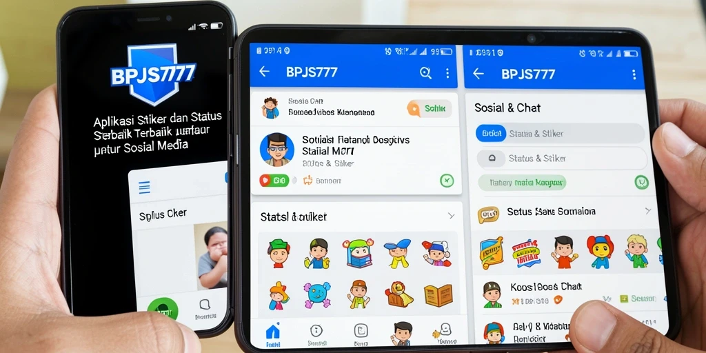 Antarmuka BPJS777 menampilkan berbagai pilihan stiker dan status yang menarik.