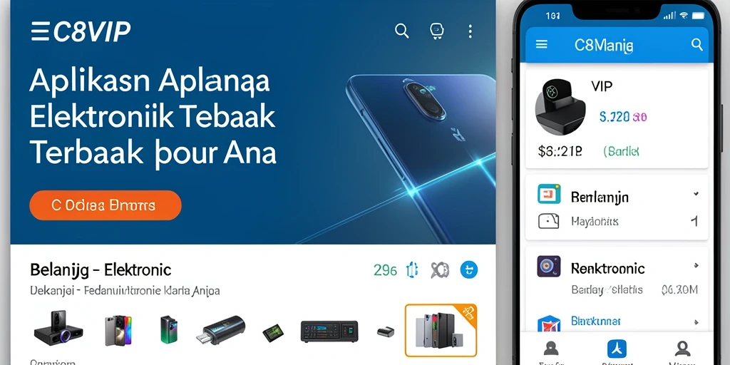 Antarmuka aplikasi C8VIP yang ramah pengguna untuk belanja elektronik.