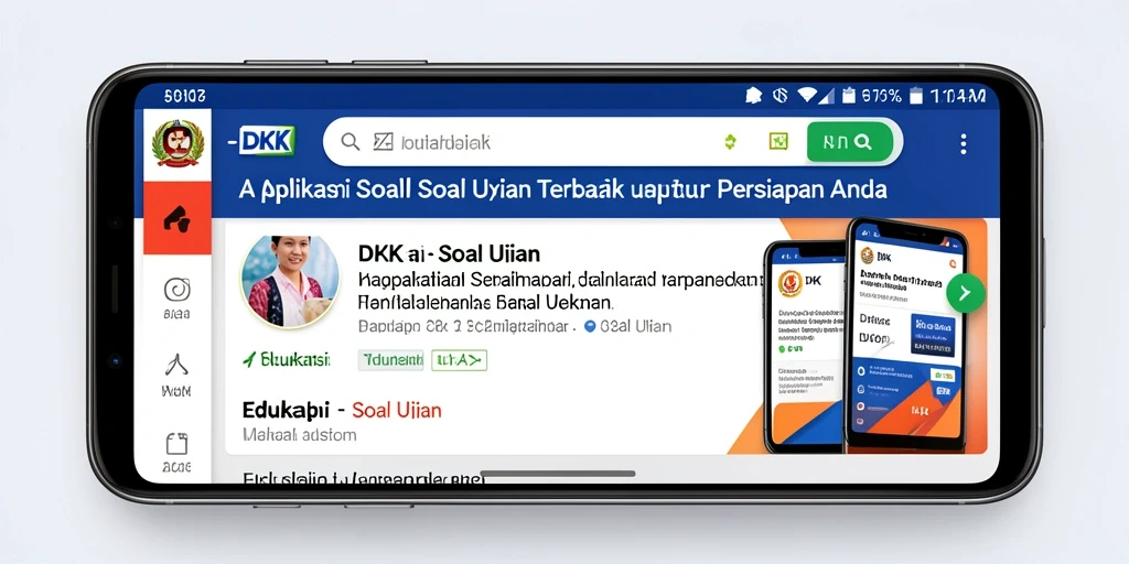 Tampilan antarmuka DKK yang memudahkan akses soal ujian.