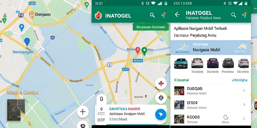 Antarmuka INATOGEL yang intuitif dan informatif untuk navigasi mobil.