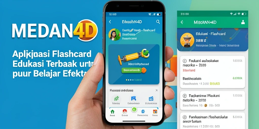 Antarmuka intuitif aplikasi Flashcard MEDAN4D yang menarik.