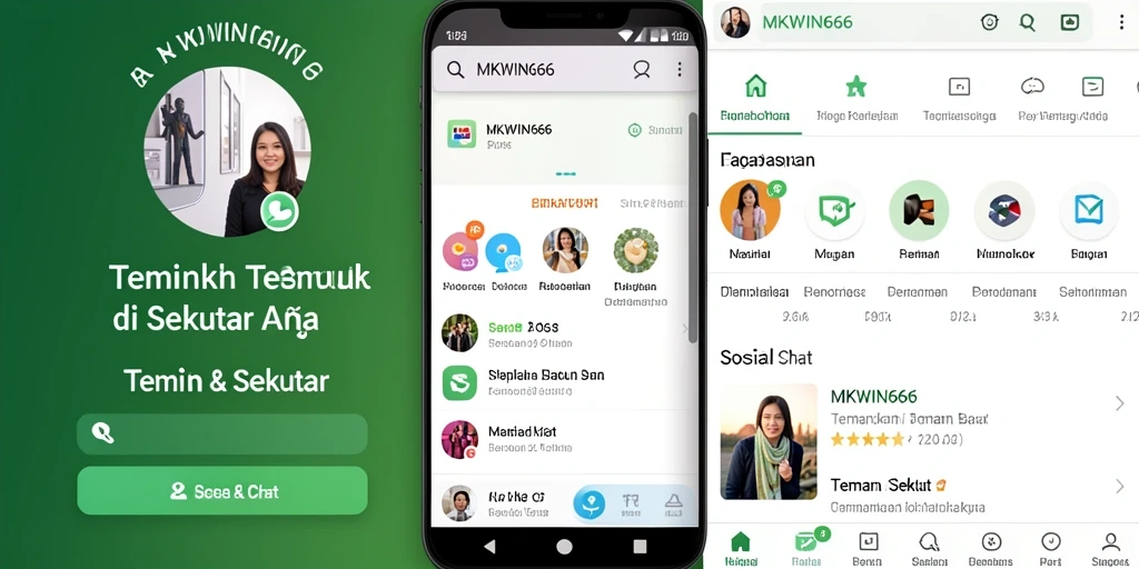 Tampilan antarmuka aplikasi MKWIN666 untuk mencari teman baru.