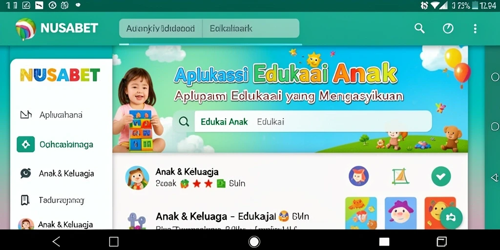 Tampilan antarmuka NUSABET yang ramah anak dan edukatif.