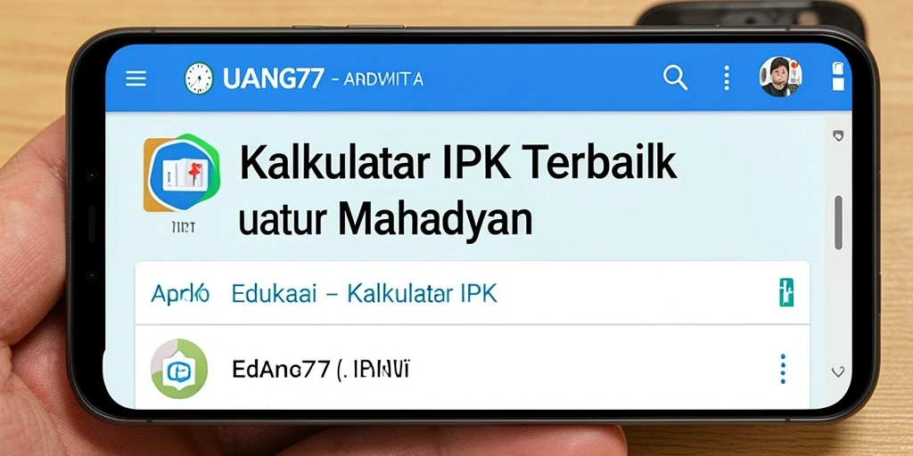 Tampilan antarmuka UANG77 yang sederhana dan modern untuk Kalkulator IPK.