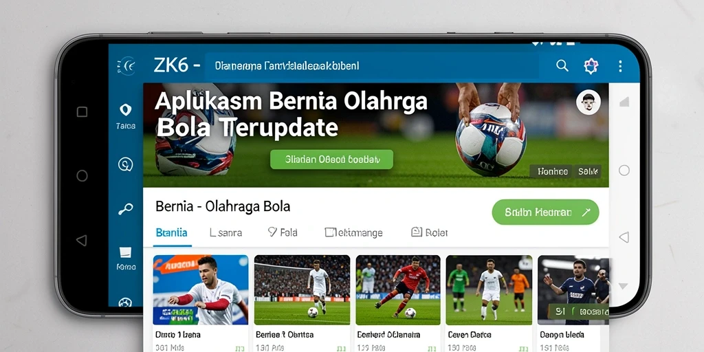 Antarmuka ZK6 yang intuitif dan informatif untuk berita olahraga bola.